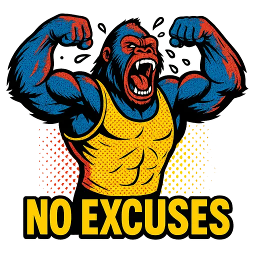 NO EXCUSES — gorila gym pop art